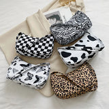 Animal Pattern Print Square Shoulder Bag Women Small Purse
