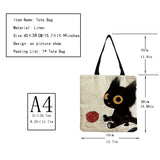 Cartoon Cat Tote Shoulder Bag for Women