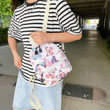 Animal Printing Mini Women's Backpack Nylon Bag School Rucksack
