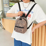 Animal Printing Mini Women's Backpack Nylon Bag School Rucksack