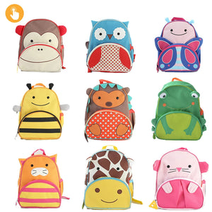 Kids Cartoon Animals Backpack Girl Boys Toddler School Bag Kindergarten