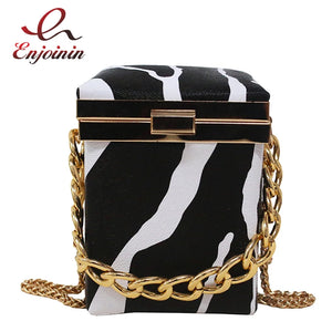 Animal Pattern Mini Box Crossbody Bag for Women