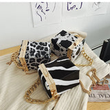 Animal Pattern Mini Box Crossbody Bag for Women
