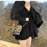 Animal Pattern Mini Box Crossbody Bag for Women
