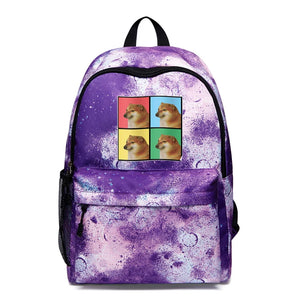 Cat Dog Galaxy Waterproof Rucksack Oxford Bag USB Charging Travel Backpack