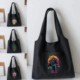 Animated Pattern Canvas Vest Bag Women Tote Bags Travel Shoulder Bag
