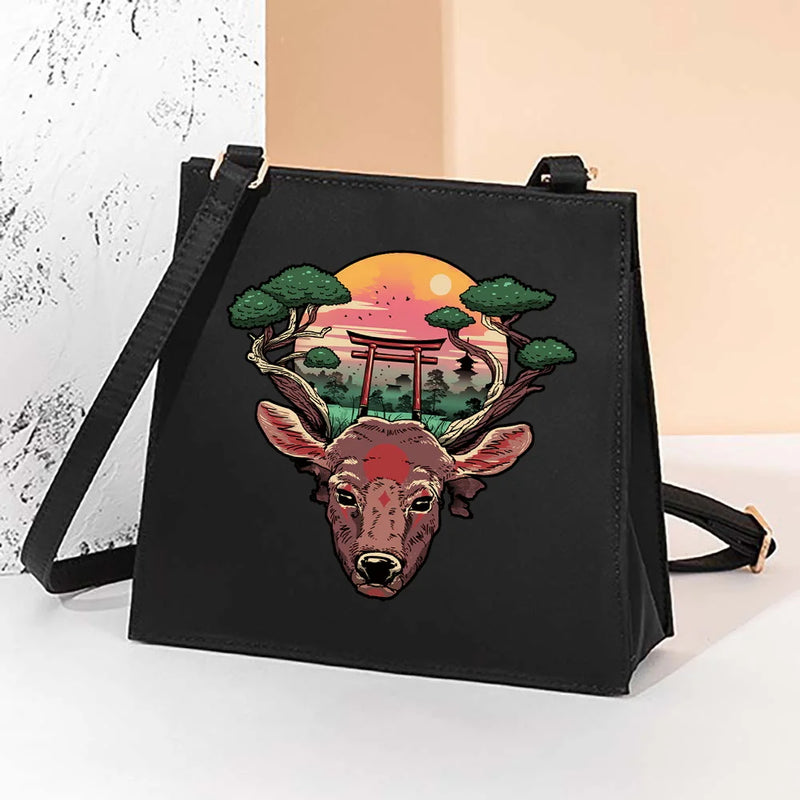 Animated Pattern Square Shoulder Messenger Bag for Women