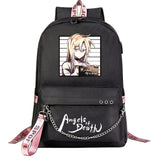 Anime Angel Death Backpack School Book Bags Travel Boys Girls Laptop USB Port