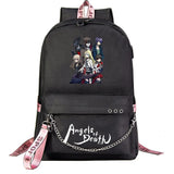 Anime Angel Death Backpack School Book Bags Travel Boys Girls Laptop USB Port