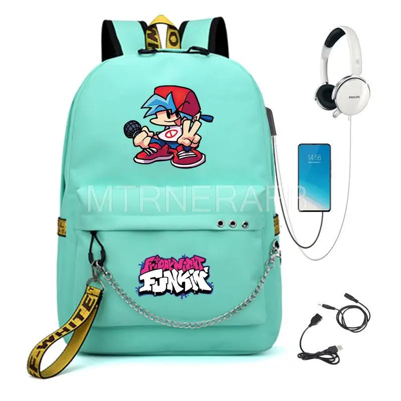 Anime Backpack Friday Night Funkin Boys Girls Students School Bag