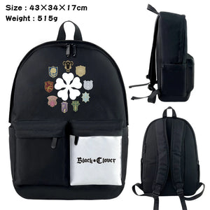 Anime Clover Nylon Backpack Schoolbag Laptop Bag Zipper Bookbag