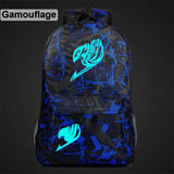 Anime Fairy Tail Boy Girl Schoolbag Luminous Book Bag Teenagers Backpack