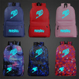 Anime Fairy Tail Boy Girl Schoolbag Luminous Book Bag Teenagers Backpack