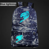 Anime Fairy Tail Boy Girl Schoolbag Luminous Book Bag Teenagers Backpack