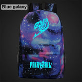 Anime Fairy Tail Boy Girl Schoolbag Luminous Book Bag Teenagers Backpack
