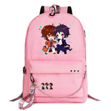 Anime Bungo Stray Dogs Canvas Backpack with USB Chain - School Book Bag