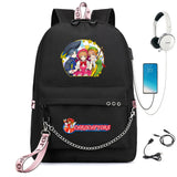 Cardcaptor Sakura Nylon Backpack Schoolbag USB Charge Teenger Travel Laptop Bag