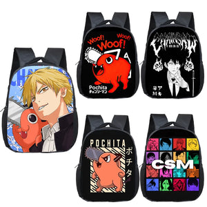 Anime Chainsaw Man Backpack for Kids Cosplay Schoolbag
