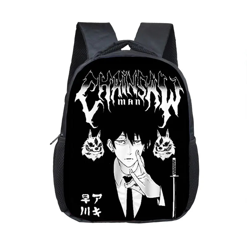 Anime Chainsaw Man Backpack for Kids Cosplay Schoolbag