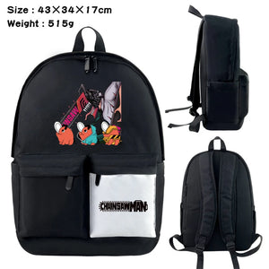 Anime Chainsaw Man Nylon Backpack Casual Knapsack Teenager Packsack