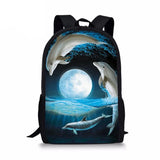 Anime Children School Backpack Dolphin Schoolbags for Kids Teenager Book Bags