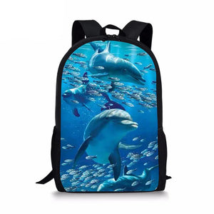 Anime Children School Backpack Dolphin Schoolbags for Kids Teenager Book Bags