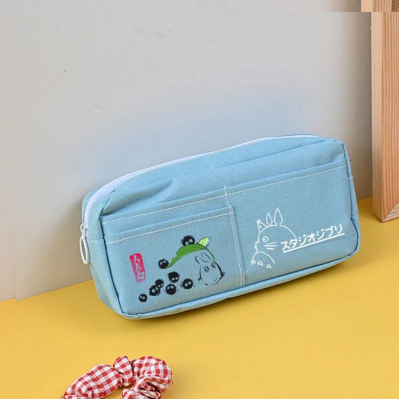 Anime Cosmetic Bag Women Pencil Case Makeup Storage Bag Zipper Pouch