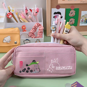 Anime Cosmetic Bag Women Pencil Case Makeup Storage Bag Zipper Pouch