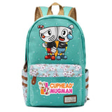 Anime Cuphead Canvas Backpack Teenger Zipper Packsack Casual Print