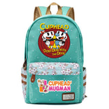 Anime Cuphead Canvas Backpack Teenger Zipper Packsack Casual Print