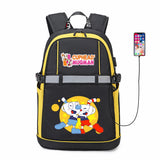 Anime Cuphead USB Backpack Student Schoolbag Travel Laptop Bag