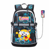 Anime Cuphead USB Backpack Student Schoolbag Travel Laptop Bag