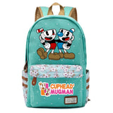 Anime Cuphead Zipper Print Backpack Student Casual Schoolbag
