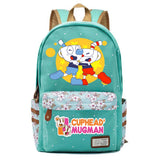 Anime Cuphead Zipper Print Backpack Student Casual Schoolbag