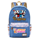 Anime Cuphead Zipper Print Backpack Student Casual Schoolbag