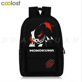 Danganronpa Backpack Boys Girls Bags Monokuma School Bag Bear Pattern