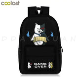 Danganronpa Backpack Boys Girls Bags Monokuma School Bag Bear Pattern