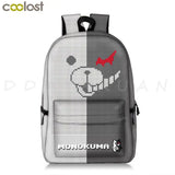 Danganronpa Backpack Boys Girls Bags Monokuma School Bag Bear Pattern