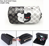 Danganronpa Monokuma Zipper Pencil Case Canvas Penbag Women Student Makeupbag