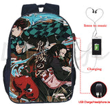 Demon Slayer USB Backpack Kamado Tanjirou Nezuko School Bag