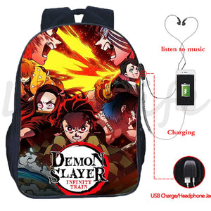Demon Slayer USB Backpack Kamado Tanjirou Nezuko School Bag