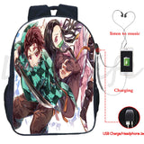 Demon Slayer USB Charging Backpack Kamado Tanjirou Nezuko School Bag