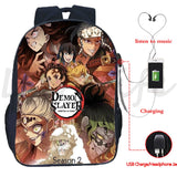 Demon Slayer USB Charging Backpack Kamado Tanjirou Nezuko School Bag