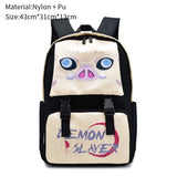 Demon Slayer Canvas School Bag Teen Backpack Zipper Rucksack Unisex Travel