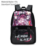 Demon Slayer Canvas School Bag Teen Backpack Zipper Rucksack Unisex Travel