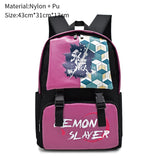 Demon Slayer Canvas School Bag Teen Backpack Zipper Rucksack Unisex Travel