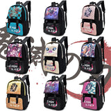 Demon Slayer Canvas School Bag Teen Backpack Zipper Rucksack Unisex Travel