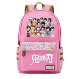Anime Demon Slayer Zip Backpack Student Schoolbag Teenger High Packsack