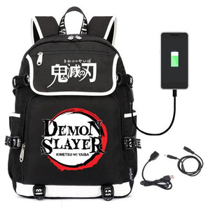 Demon Slayer Kamado Nezuko USB Backpack Bag School Bags Cosplay Men Student