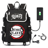 Demon Slayer Kamado Nezuko USB Backpack Bag School Bags Cosplay Men Student